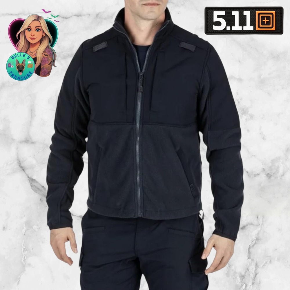 5.11 Tactical Mens Large Fleece 2.0 Jacket Dark Navy Full Zip Uniform EMS Police